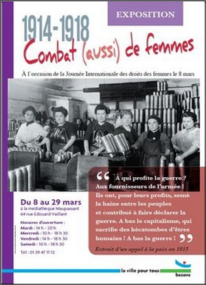 Mdiathque Maupassant, Bezons - Exposition : 1914-1918, Combat (aussi) de femmes