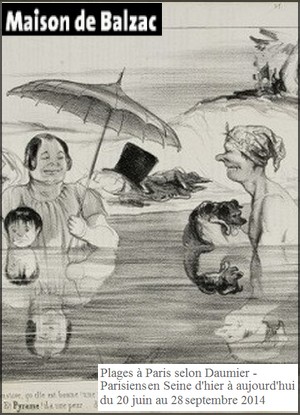 Maison de Balzac, Paris - Exposition : Plages  Paris selon Daumier - Parisiens en Seine d'hier  aujourd'hui