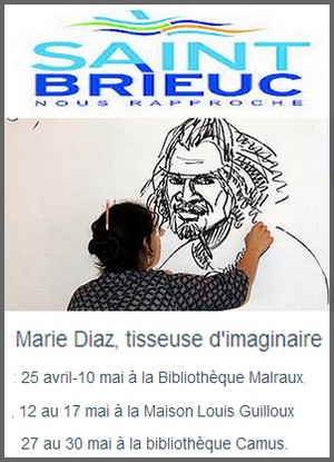 Bibliothque Malraux - Maison Louis Guilloux - Bibliothque Camus, Saint-Brieuc - Exposition : Marie Diaz, tisseuse d'imaginaire