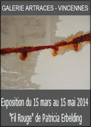Galerie Artraces, Vincennes - Exposition : Patricia Erbelding, Fil rouge