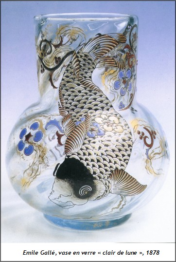 mile Gall, vase en verre Clair de lune, 1878